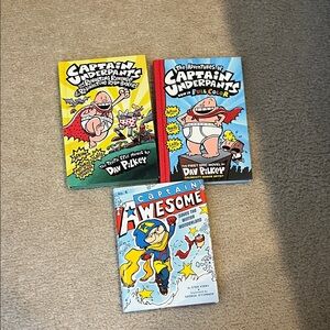 Captain Underpants and Captain Awesome Kids Book Set